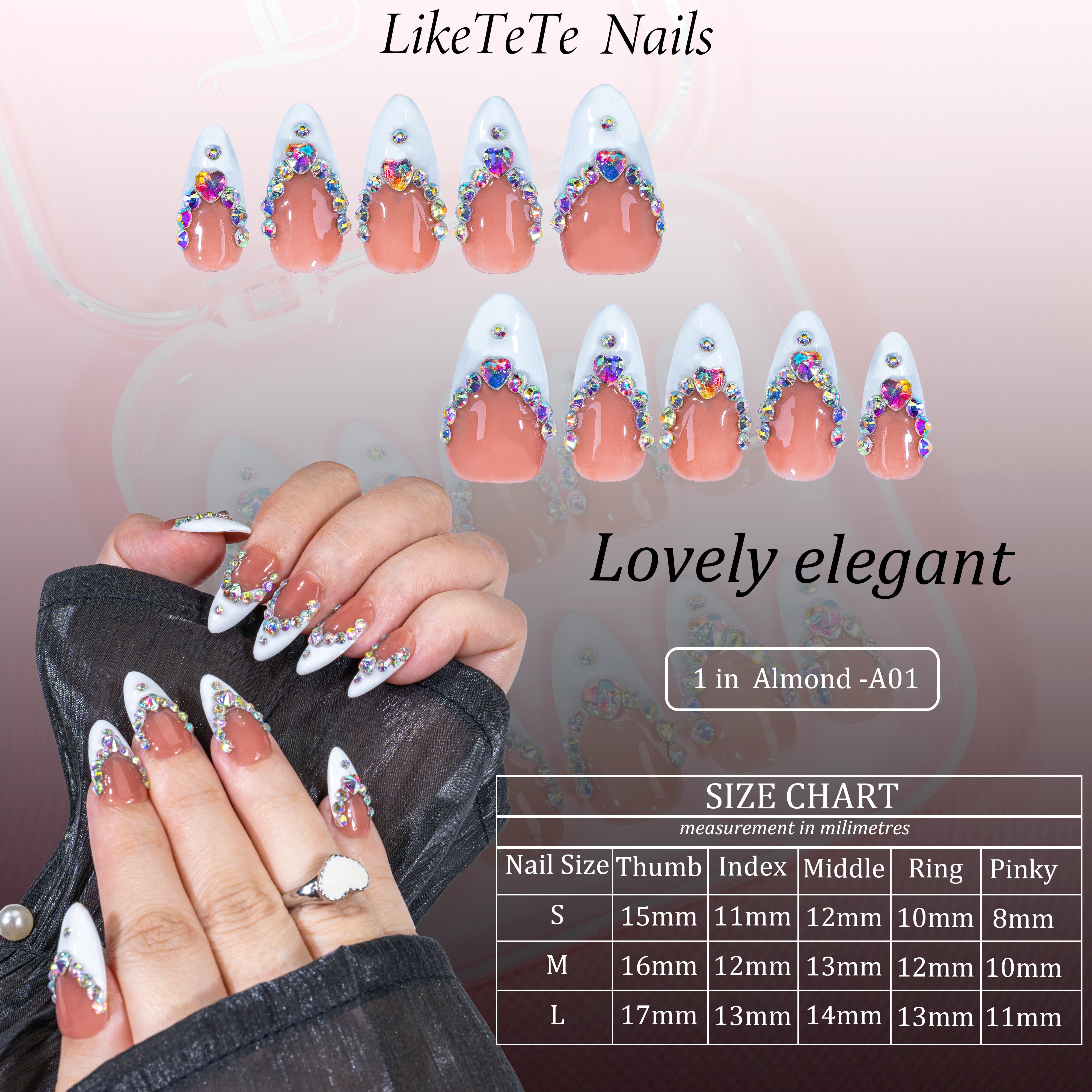 A01-Elegant French style-1inch Almond
