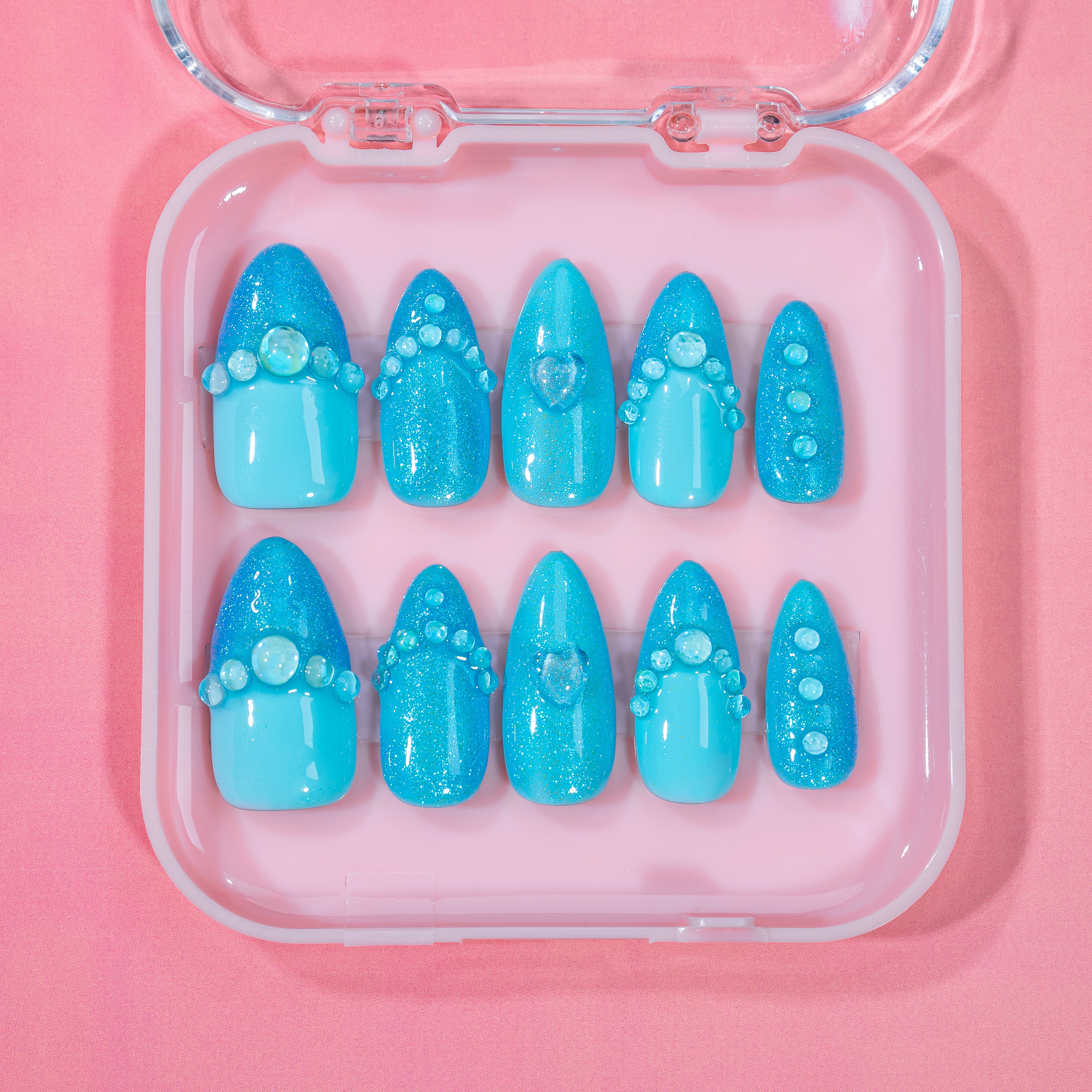A02-blue ocean beads-1IN ALOMOND